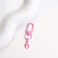 DIY鑰匙圈、包包掛飾配件 糖果色旋轉鉤扣, 粉色門扣+龍蝦扣, 1個