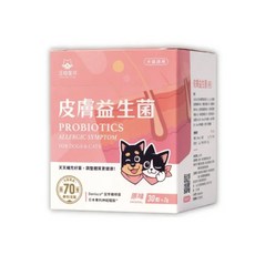 汪喵星球 皮膚益生菌，寵物專用，改善皮膚健康，舒緩敏感搔癢, 1個, 皮膚/頭髮, 30份