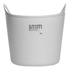 샤바스 컬러스토리 세탁 바구니 18L 막힘형, 그레이, 1개