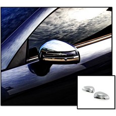 圓夢工廠 Benz SLK R172 鍍鉻銀後視鏡蓋 (2011-2020) SLK200 SLK250 改裝, 1個, 加購 車用冷氣口杯架 兩組入