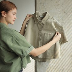 룸페커 RR보카 피그먼트 크롭 하프 자켓beige 722575