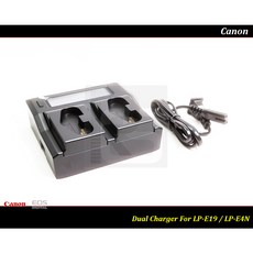 Canon LP-E19 LP-E4N LP-E4 雙槽液晶電池充電器 支援110V電壓, 1個, 110V雙槽液晶充電器 * 1