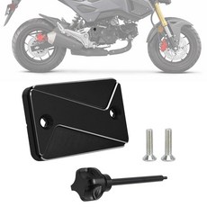 IUVWISN 브레이크 유체 저장소 커버 클러치 캡 오토바이 오일 필러 플러그 캡 전면 및 후면 CNC Grom MSX125 MSX 125 2013-2025 레드, 블랙