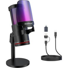 질사운드 게이밍 USB 마이크 아이폰용 노이즈 캔슬링 터치 무음 게인 모니터링 붐 암 스트리밍 팟캐스트 트위치 유튜브 디스코드 아이패드 PC 컴퓨터 PS4 PS5 맥, Desktop Stand