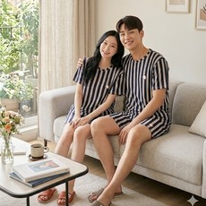 [오지다] 남녀공용 아이스 쿨 시원한 반팔 잠옷세트 빅사이즈99까지
