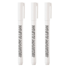 리에본 유성 마커 페인트 마카 화이트 마카펜, 3개, 1색