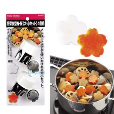 일본 펄라이프 스테인레스 야채 모양틀 쿠키커터 꽃 4p 세트, 1세트, 화이트