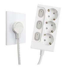 원스탑 제로갭 국산 슬림 납작 멀티탭 3구 16A 고출력 개별스위치 전절형 멀티콘센트 + 안전커버 2p 세트 1m 1.5m 3m 화이트, 1개