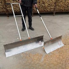 바퀴 달린 삽 눈 스틸 스크래퍼 제설 도구 밀대 비료 스테인리스 98cm 싱글핸들, 98cm 이중손잡이, 1개, 1개