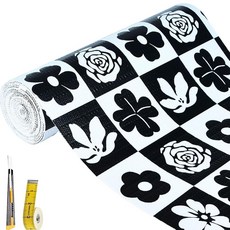 주방 캐비닛용 선반 라이너 비접착식 서랍 라이너 미끄럼 방지 두꺼운 선반 라이너 종이 강력하고 쉬운 세척 공구 상자 냉장고용 칼과 줄자 골드 화살표 30 x 1., Black and White