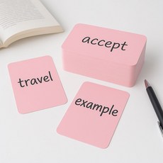 핑크 컬러 양면 단어카드 200매 상상페이퍼 암기카드 1(개) 260320, 본상품