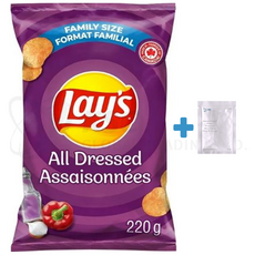 캐나다 레이즈 올 드레싱 감자칩 220g+멀티비타민 1개 세트상품 Lay's All Dressed Flavoured Potato Chips, 220g
