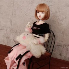 娃の新衣 BJD娃衣 軟妹多巴胺風格套裝，適用於4分/3分BJD娃娃、葉羅麗、熊妹，包含項圈手環等配件，打造百變造型