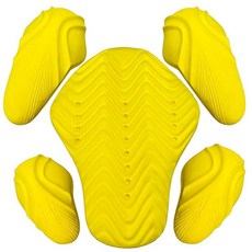 Jackets 4 Bikes 오토바이 재킷 아머 5 PC CE 인증 레벨 1 범용 핏 어깨 팔꿈치 뒷면 5피스 세트 블랙, CE 레벨 2 옐로우