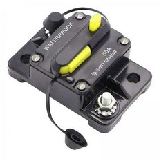 shangren 2x30-300 AMP 차단기 IP67 방수 12V-48V 수동 리셋 퓨즈 50A, 검정, ABS, 1개