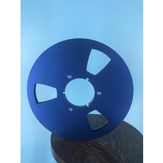 Burlington Recording 0.6cm(1/4인치) x 26.7cm(10.5인치) 블루 NAB 알루미늄 금속 릴 화이트 힌지 설치 박스 신제품 213653 85292, Burlington Recording 0.6cm(1/4