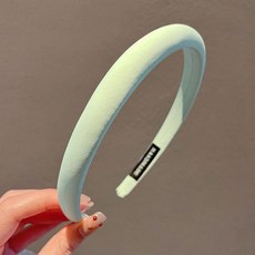 海綿髮箍 糖果色 高顱頂顯臉小 洗臉頭箍, 1個, LJY%簡約可愛：綠色