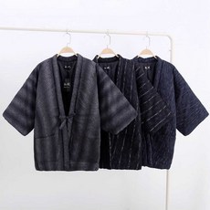 실내 그레이 유카타 다크 한텐 가운 남성용 재킷