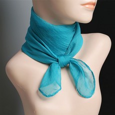 純色百搭大方巾素色文藝舞蹈絲巾韓版職業絲巾，70cm/90cm多尺寸可選，雪紡材質展現優雅氣質, 70*70cm孔藍色, 1個