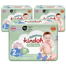 kindoh Oh! Slim Bebeguard優質超薄黏貼型尿布, 第2階段, 90片