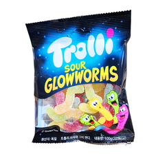 트롤리 사우어 글로우웜즈 젤리, 100g, 4개