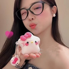 限時熱賣 在臺有貨硅膠烏薩奇無線藍牙耳機高音質華爲vivo通用OPPO蘋果雙耳運動耳機, 五角星KT貓【藍牙耳機+耳機套】