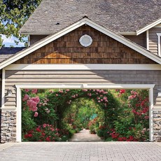 ANNA QUEEN 봄 꽃 차고 문 배너 15.2 x 3m(6 13피트) 아치 배경 180.3cm 398.8cm(71 158인치) 시즌 스프링 커버 파티용