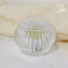 玻璃小圓杯 - 氣氛擺件 玻璃蠟燭燈座 北歐茶蠟燈 小燈座 - 婚禮佈置/餐桌裝飾/臥室客廳擺件, 透明/豎紋