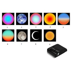 프로젝션램프 지구램프 달램프 이쁜램프 달 프로젝션 램프 노벨티 오 배경 분위기 야간 조명 지구 프로젝터 사진 크리스마스 선물, 18) with 9 film clips-B