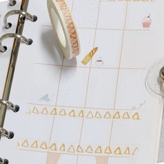 세모소 달력꾸밈테이프 여학생종이 다꾸마테 선물포장밀봉띠 삼각무늬접착 8MM 10미터