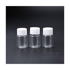 VNDEFUL 20PCS 15ML 플라스틱 빈 작은 입 그레이드 랩 화학 용기 시약 병 샘플 밀봉 액체 약병