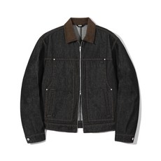 트릴리온 TRILLION 코듀로이 카라 데님 집업 워크 자켓 (BLACK) TRFJK09BK 120759