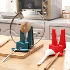 스탠딩 조리도구 냄비뚜껑 받침대 거치대, 1개, 레드