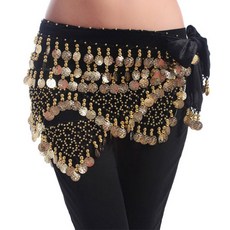 벨벳코인 힙스카프 라인댄스 밸리 벨리 방송댄스 줌바 에어로빅 공연 무대 연습, 블랙