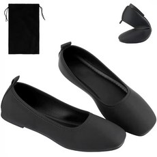 [YAKIDA] 신었을 때의 감촉 개량! 휴대용 슬리퍼 여성 여성용 휴대폰 공식 슬리퍼 졸업식 입학식 학교 운반 참관용 기내용 수납봉투 첨부(블랙 S)