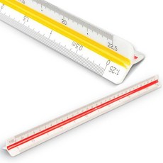 문구 제도용품 삼각형 스케일자 30cm 백색 제도자, 30cm - 고배율