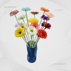 上新優惠價 （20色可選 ）仿真非洲菊單枝 植絨杆扶朗菊假花 絹布材質10cm大花朵 53cm完美高度 家居擺設婚HH, 漸變黃,花朵直徑約10cm, 1個