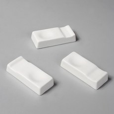 주방 도자기 수저받침 사각, 2개, 화이트 2개, 화이트