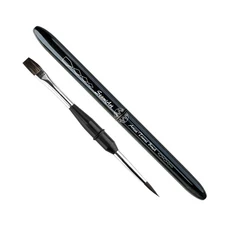 SeamiArt 1pc 아티스트 듀얼 헤드 플랫 라운드 여행용 브러쉬 휴대용 수채화 다람쥐털 페인팅 (미술용품), 1개