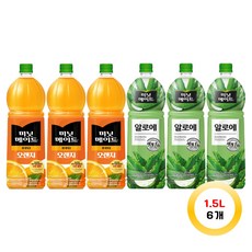 미닛메이드 오렌지 + 알로에 각 3개씩 총 6개, 1.5L