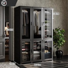 에스앤씨 접이식옷장 대형 정리함 폴딩 자취방 캐비닛, 6개 문, 완전 조립 완료, 105 51 170 2개 행거 9칸