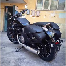 바이크 사이드 가방 트렁크 박스 브라켓 바이크가방 가죽 대용량, V모델 한쌍