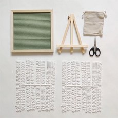 寶寶百日宴字母留言板組, （牛油果綠）毛氈留言板+白色字母卡*2組, 1個