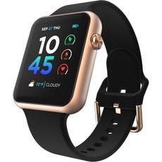 iTouch Air 4 스마트워치 피트니스 트래커 심박수 모니터 사용자 지정 가능한 워치 페이스 활동 및 칼로리 100가지 이상의 스포츠 모드 블루투스 연결, Rosegold/Black, 41mm, 1개