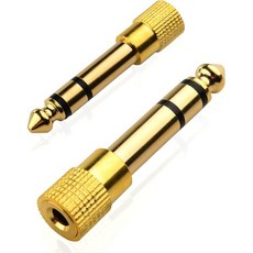 모비 락 2개 6.35mm 플러그에서 3.5mm 소켓으로 변환 14인치에서 18인치 스테레오 오디오 잭 어댑터 앰프 기타 피아노 드럼 스피커 및 마이크의 6.35mm에서 포트, Mobi Lock 2개 6.35mm 플러그 3.5mm