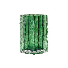 유리화병 꽃병 꽃꽂이 대형 디자인 입구가 넓은 화병, 에메랄드 녹색