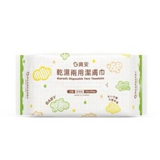 興安 乾濕兩用潔膚巾 珍珠紋 嬰幼適用 70抽, 1個, 單包(有防塵蓋)