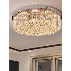 인테리어 미니멀 조명 E75 직부 수정 북유럽 크리스탈 원형, 실버 원형 70cm