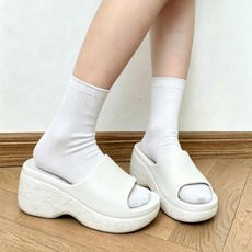 큰귀멍멍 여성 족저근막염 완화 키높이 통굽 슬리퍼 쿠션 샌들