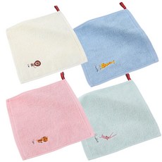 어린이집 수건(4색 1Set) 핸드타월 유치원 30수 욕실 주방 행주 미니수건, 1세트, 핑크,아이보리,블루,그린